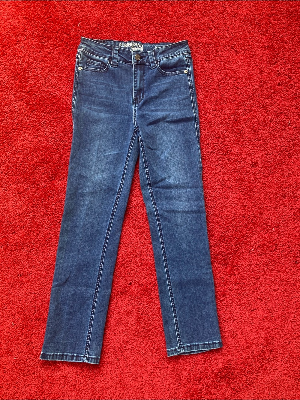 Rubberband Stretch Women's Skinny Jeans in Dark Blue Wash Size 26